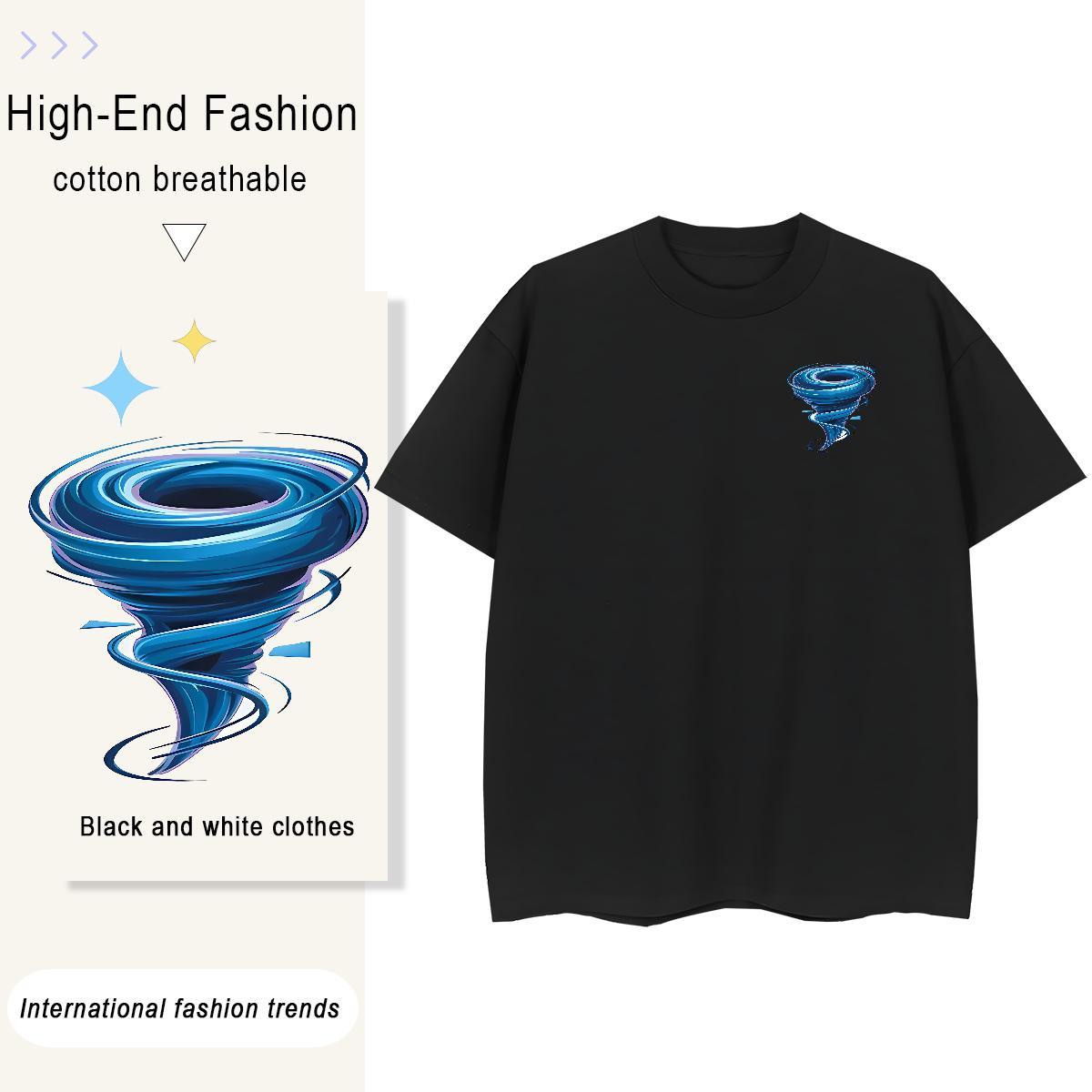 T Shirt For Man 100% Cotton 230g icon Beach Pure Cotton Black White Mens Tshirts 2024 New Comfortable Clothes