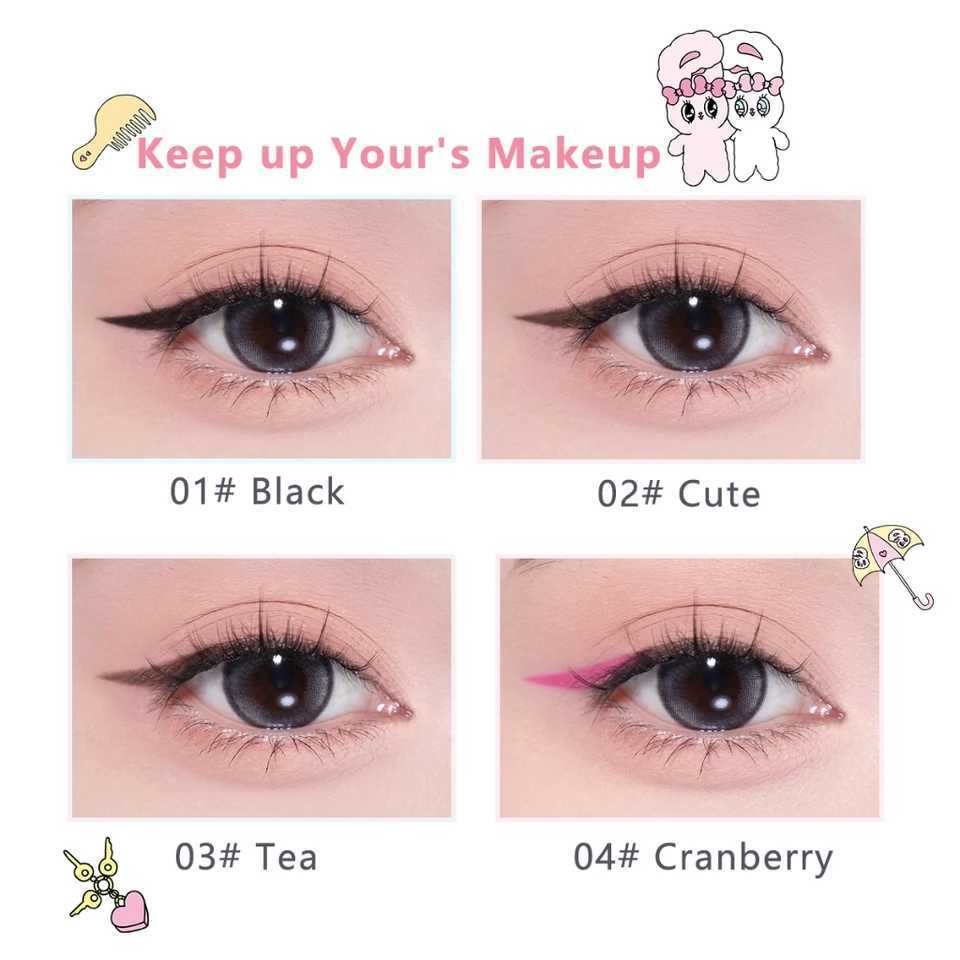 FLORTTE Esther Bunny Double-Ended Eyeliner Pencil With Blade Eyeliner Brush Flat Tip Eyeliner Gel Pencil Women Cosmetics Makeup Y240813