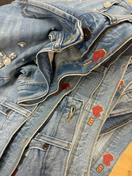 Y2k clothing set flat T-shirt printed pocket denim shorts Harajuku street jeans Rhinestone sweater mens clothing240813