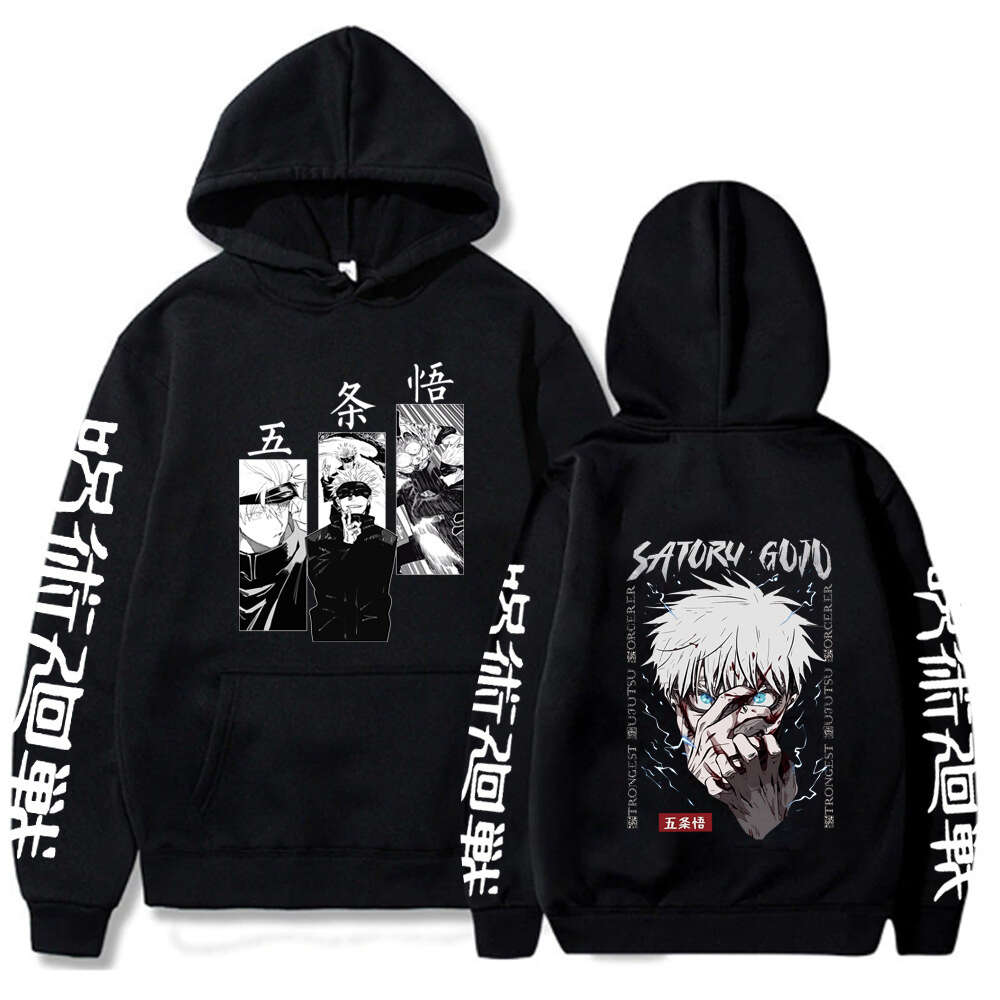 Jujutsu Anime Kaisen Hoodies Men Satoru Gojo Print Sweatshirt Autumn Winter Haruku Hoody Hooded Streetwear Plus Size Hoodie
