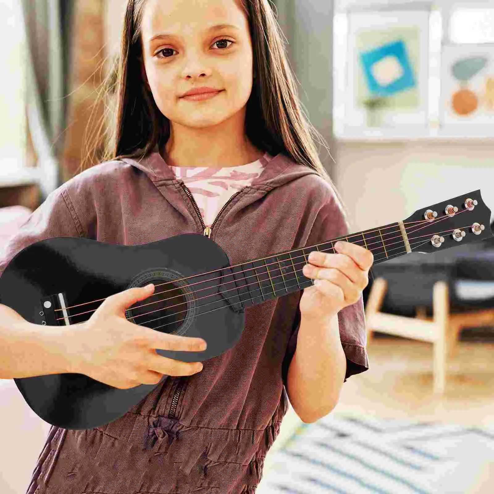 21 Inch Red Acoustic Guitar Kids Mini Guitarra Toys Children Musical Instrument Portable Wooden Aldult Small Y240813