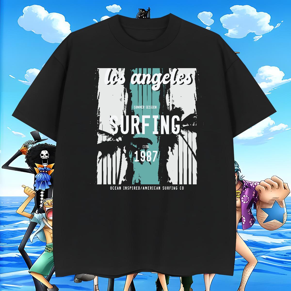 Cool Men Clothes T-Shirt Daily Wear 230g Pure Cotton Anime Print Round Neck Short Sleeve tree T-Shirts Designer Fashion Clothings
