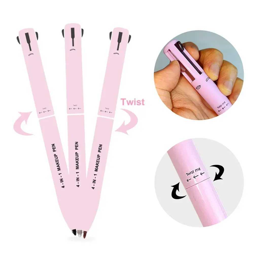 Makeup Tool Multifunctional Pen 4 In 1 Eyebrow Eyeliner Pencil Lasting Drawing Lip Line Waterproof Sweatproof Highlighter Y240813