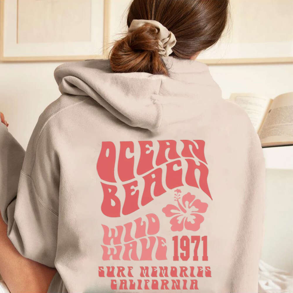 Beach Ocean Hooded Women Sweatshirts Haruku Autumn Winter Warm Plus Size Hoodie Comfortable Female Casual Fashion Streetwear