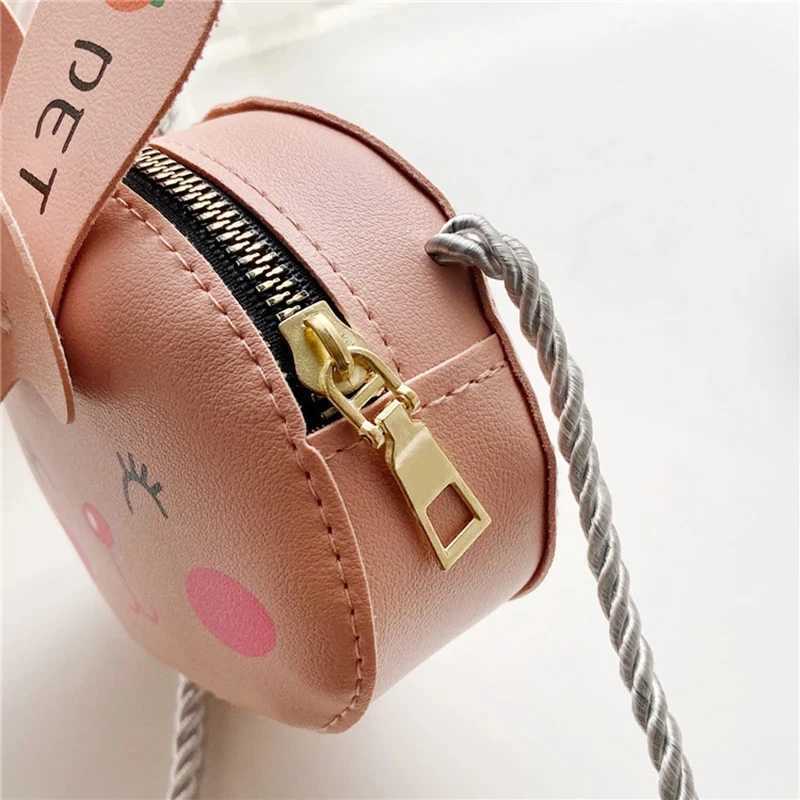 Children girls boys cartoon animal bags cross body design wallets handbags PU leather cute rabbit button shoulder bags W240813