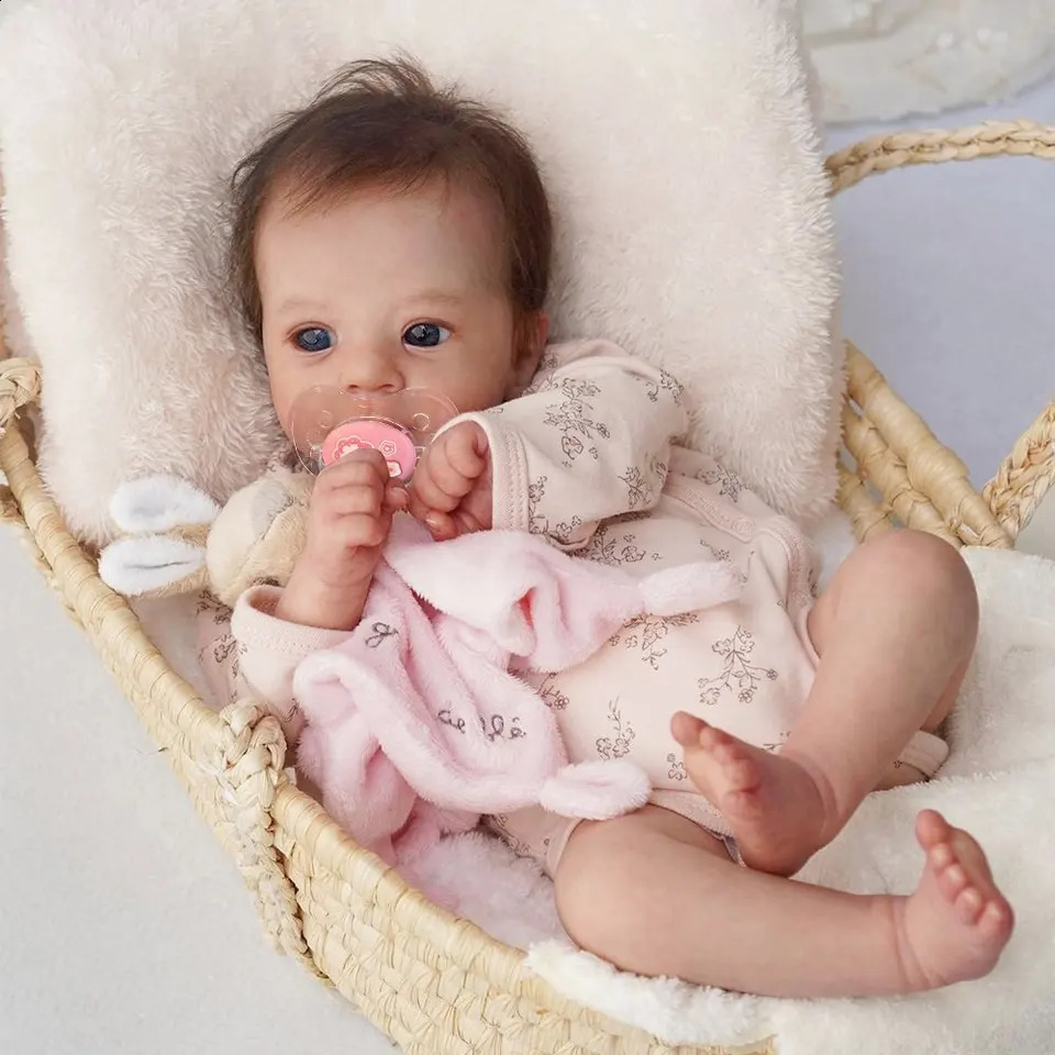 17-18Inch Finished Reborn Dolls Felicia Silicone Vinyl Or Cloth Doll Lifelike Adorable born Girl Christmas Gift for Kids 240808