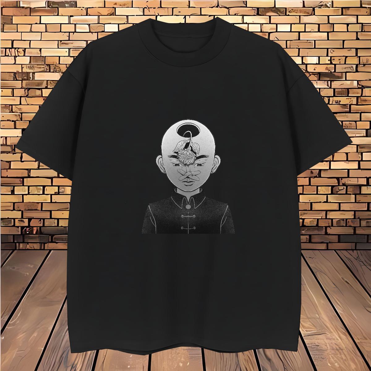 Popular portrait T Shirt For Man Sports Casual Mens Tshirts 230g Pure Cotton Stylist O Neck Short Sleeves Floral Print Wear