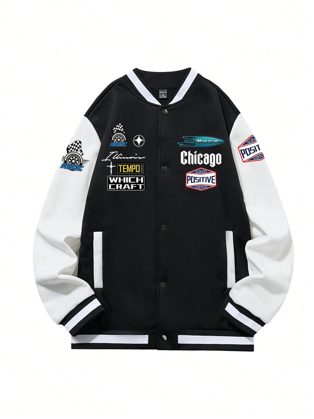Manfinity LEGND Mens Color Block Buttonup Baseball Jacket jackets for men bomber jacket clothing 240712