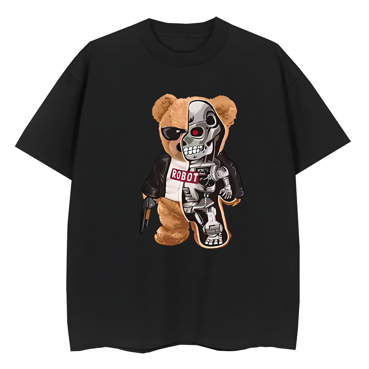 High Quality Men Tshirts Daily Wear 100% Cotton 230g Custom Big Size Short Sleeve O-Neck bear T-Shirts for Men Fashion Tee Shirt