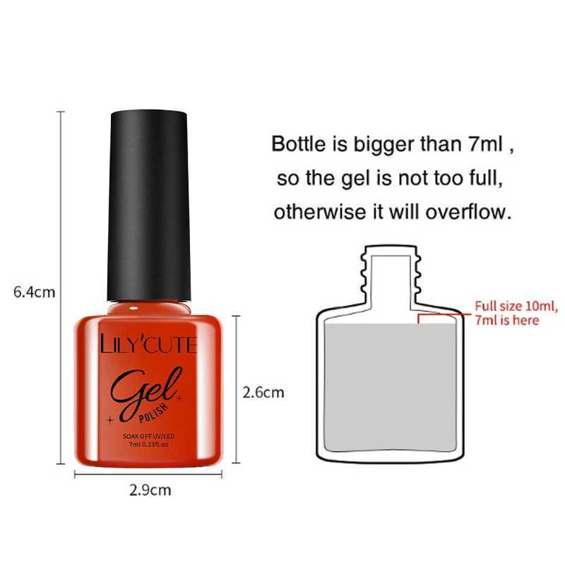 LILYCUTE 7ml Sparkling Red Gel Nail Polish Glitter Sequins Nail Gel Varnishes Semi-permanent Soak Off UV LED Nail Art ManicureM240814