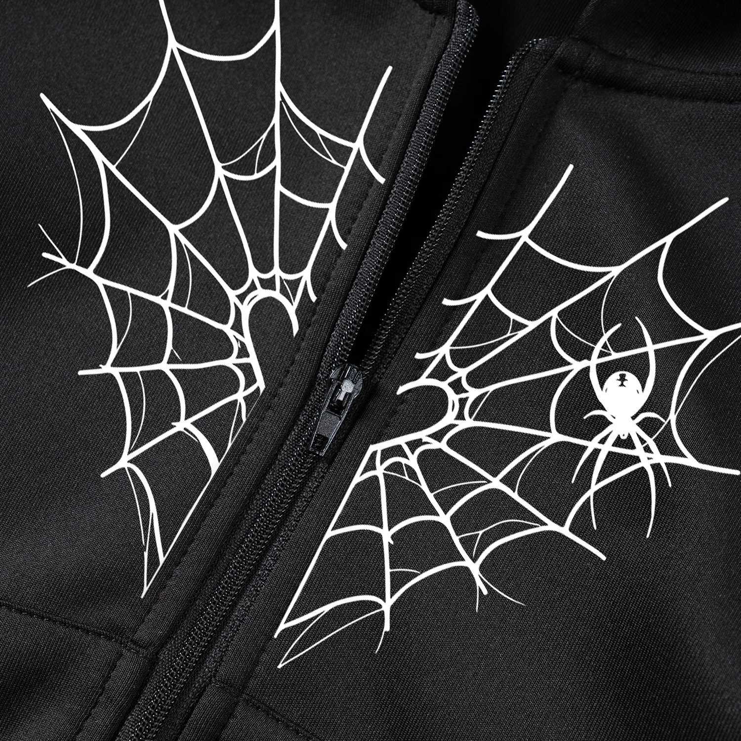 New Kids Hoodie Autumn Boys and Girls Jacket Zipper Fashion Spider Web Love Print Kids SweatshirtY240814