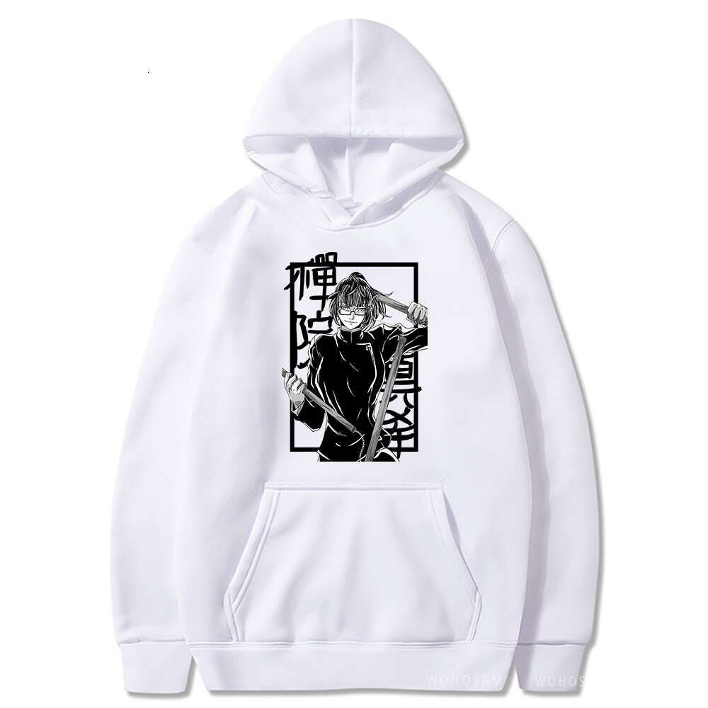 Jujutsu Japan Kaisen Plus Size Hoodies Zenin Maki Manga Anime Autumn Winter Warm Clothes Haruku Pullover Hooded Tops