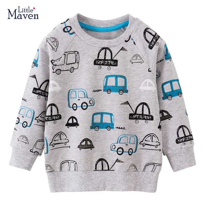Little maven Childrens Clothing Autumn New Tops Kids Clothes Baby Boys 2024 Spring Cartoon Vehicles Infants Sweatshirts HoodieY240814