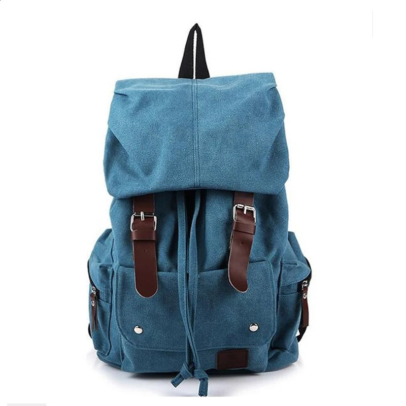 Men Casual Canvas Large Capacity Practical Backpack Casual Travel Bagpack School Bags Black Brown Green WL22 240813