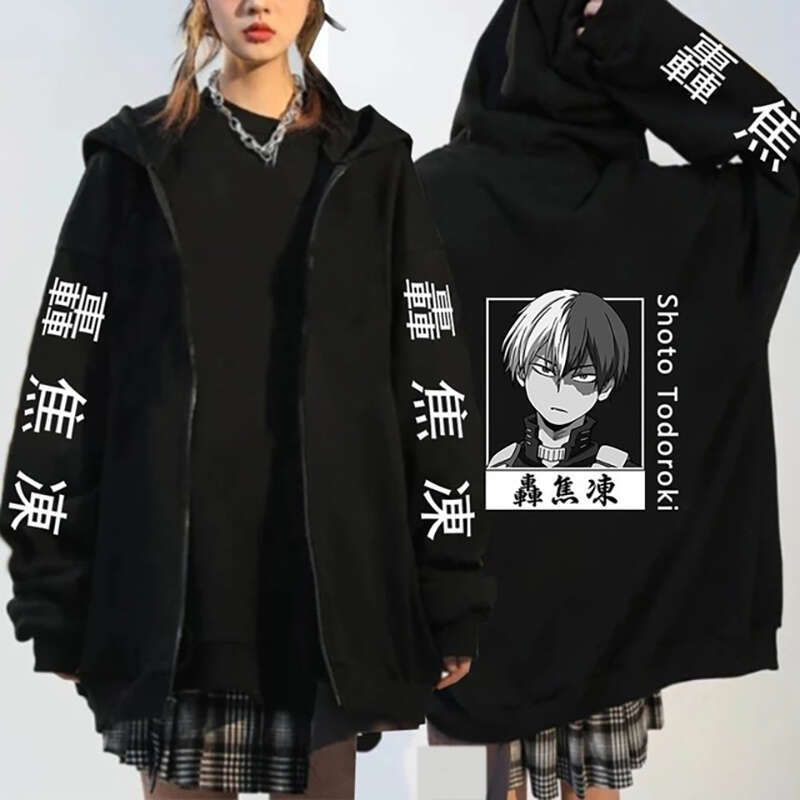 Hero My Academia Japan Anime Men Women Zip Hoodies Bakugo Himiko Shoto Plus Size Sweatshirt Haruku Unisex Streetwear Pullover