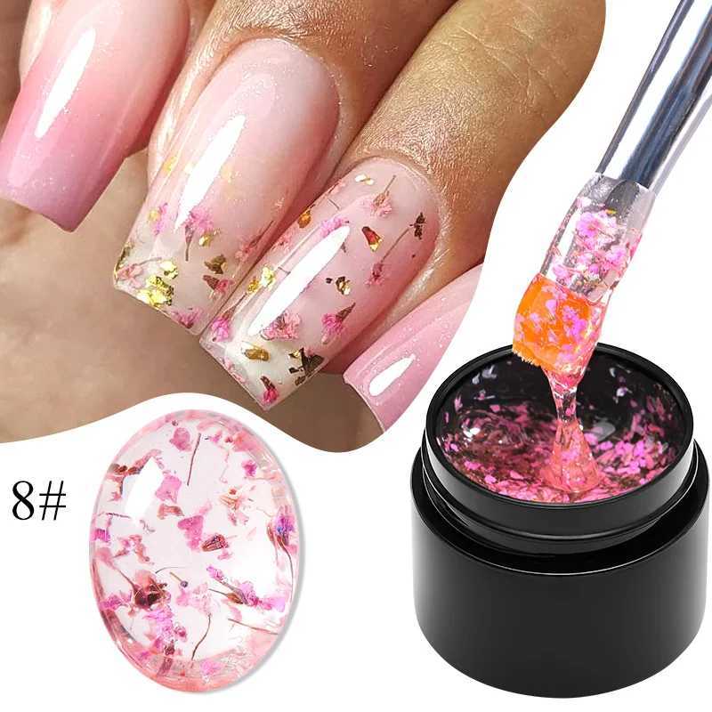 Mtssii 5ml Pink Dried Flower Gel Nail Polish Natural Flower Fairy Nail Art Gel Soak Off UV LED Painting Varnishes For NailsM240814