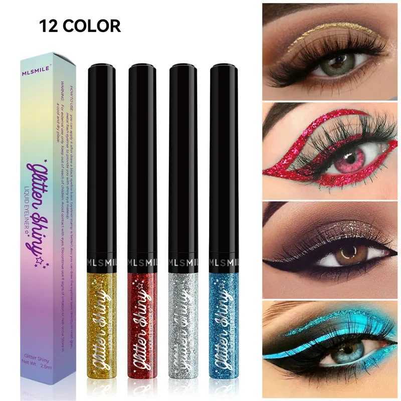 Pearlescent Eyeliner 12 Colors Glitter Liquid Eyeshadow Lying Silkworm Pencil Waterproof Lasting Sequins Flash Eye Liner Makeup Y240813