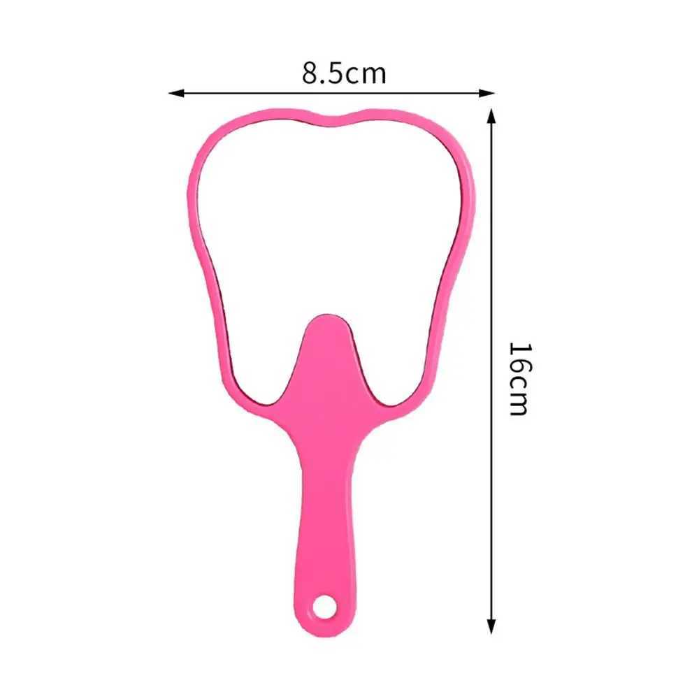 Tooth shape handheld mirror cute makeup mirror handheld dental mirror high-definition makeup mirror with handle W240813