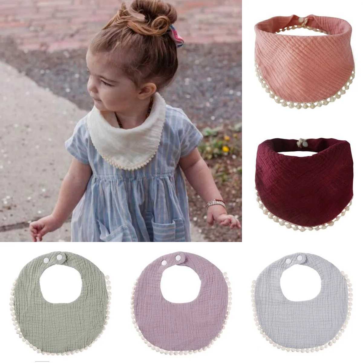 Bibs Burp Cloths Baby Bibs Infant Cotton Bib Newborn Solid Color Triangle Scarf Feeding Saliva Towel Bandana Burp Cloth Boys Girls Shower GiftL4812