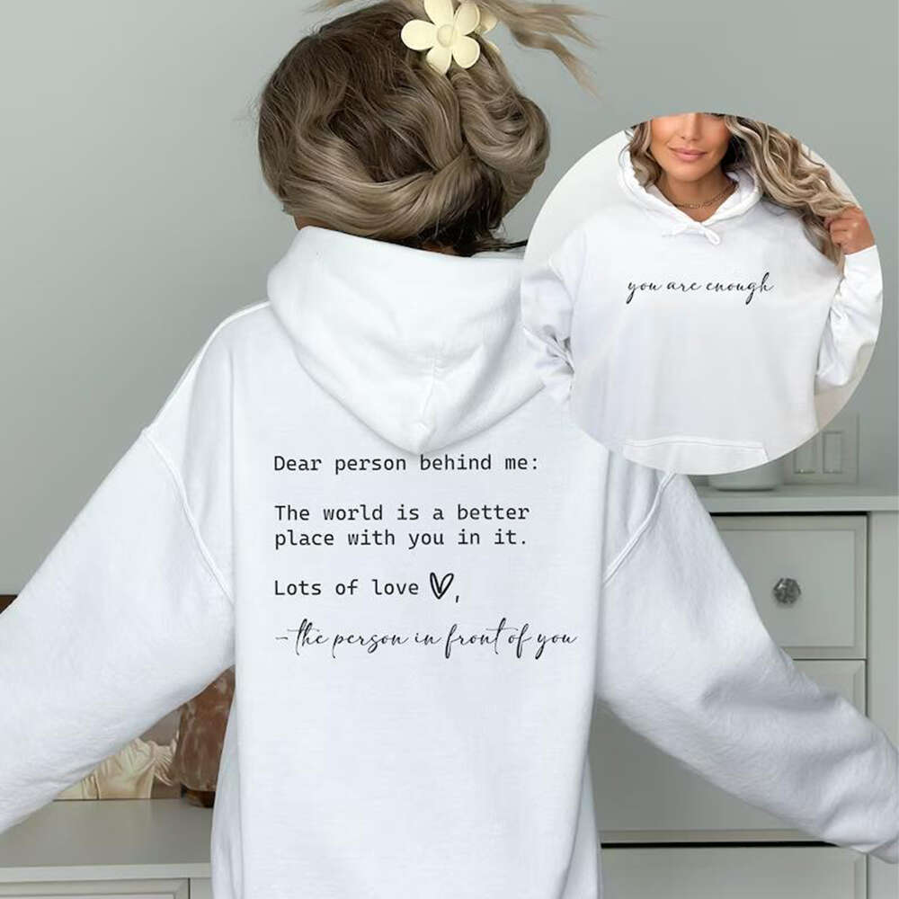Person Dear Behind Me Print Hooded Plus Size Hoodie Women Sweatshirts Haruku Long Sleeve Girl Streetwear Loose Casual Pullover
