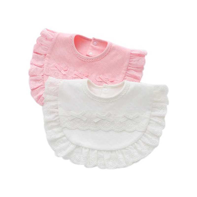 Bibs Burp Cloths Cute Cotton Burp Cloth Triangle Round Lace Bow Princess Super Soft Baby Feeding Drool BibsL4812