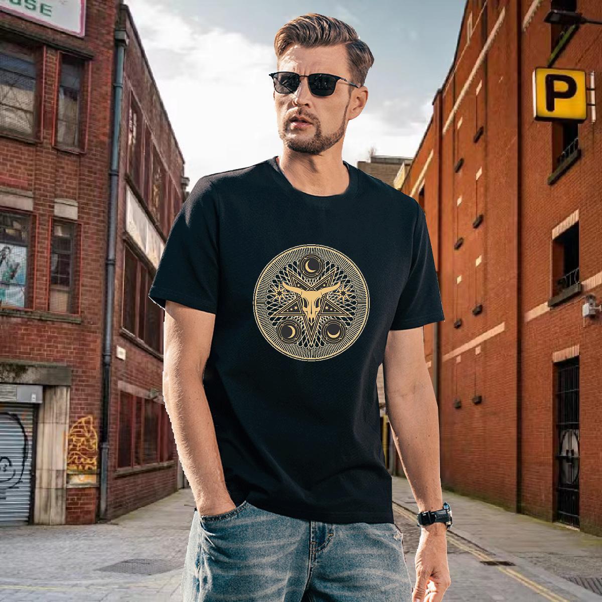 Classic T shirt Short Sleeve Soft Street Casual Custom Anime 230g Pure Cotton Men Clothes T-Shirt Brand Wear