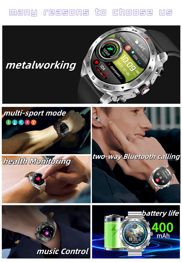 Smart 2 in 1 TWS Bluetooth Headset Call Music Playback Heart Rate Sports Pedometer Watch free shipping