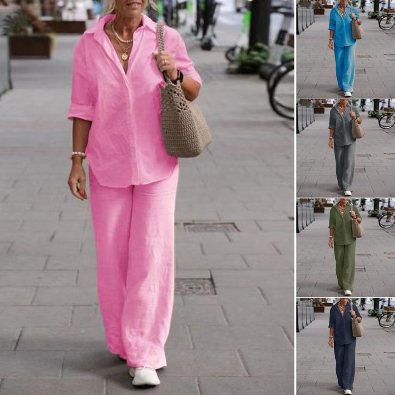 Stylish Comfortable Loose T-shirt Long Pants Leisure Outfit Two-piece Set Plus Size Women Summer Suit Female Clothing 240813