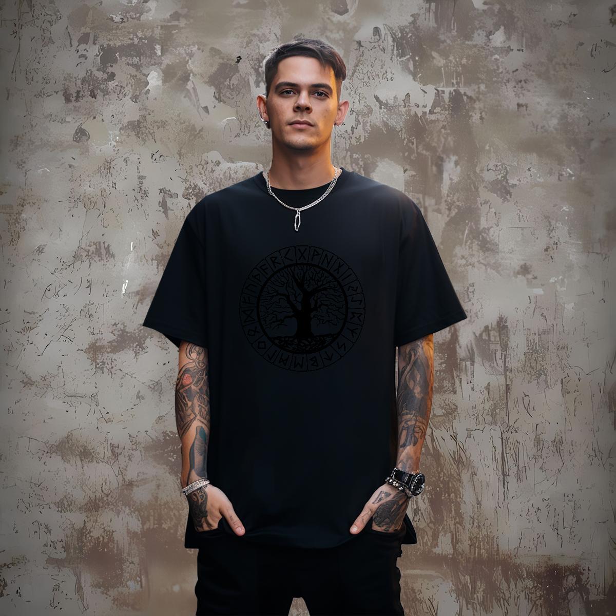Man T Shirts 230g Cotton tree Street Round Neck Short Sleeve DIY Anime Men Tshirts Designer Fashion Wholesale Tees