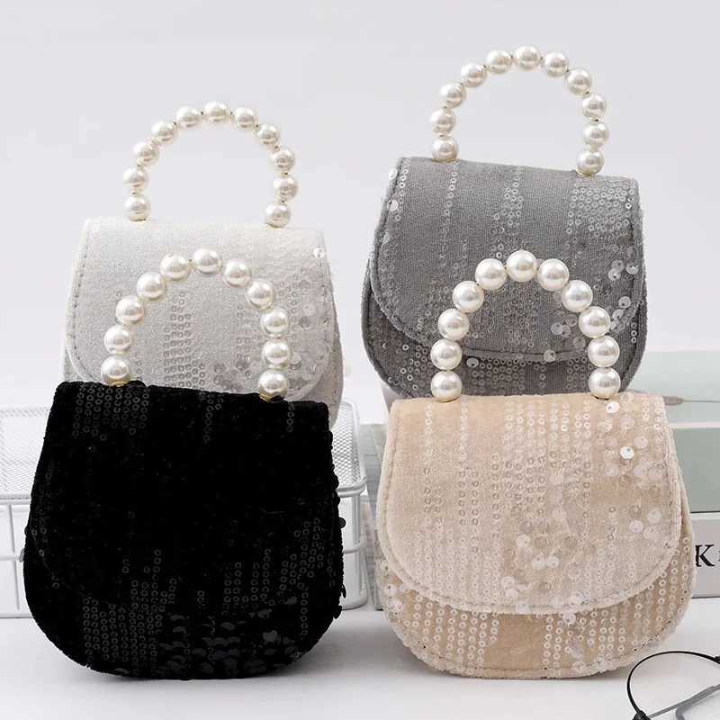 New minimalism and fashionable sequin cross shaped bag pearl handbag childrens bag bolsa feminina barata.com frete gratis W240813