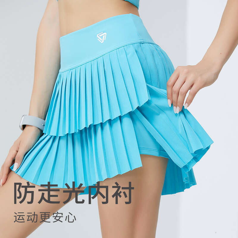 Women 2024 High Waist Double Layer Pleated Short Skirt Sports Golf Tennis Skirts Gym Fiess Running Yoga Athletic Workout Skort s