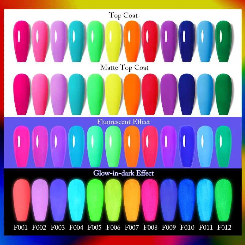 UR SUGAR 7.5ml Fluorescent Glow-In-Dark Gel Nail Polsih Summer Neon Luminous UV LED Nail Art Gel Varnish Manicure DecorationM240814