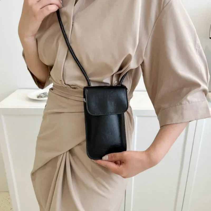 Causal Women Bags Pu Wallets Solid Color Cell Phone Purse Lady Crossbody Shoulder Bag Handbag Female Money Messenger 240813