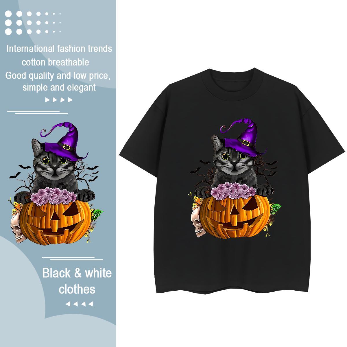 Designer Man T Shirts halloween Breathable Soft Street Skull 230g Pure Cotton Men Tees DIY Tops Shirt