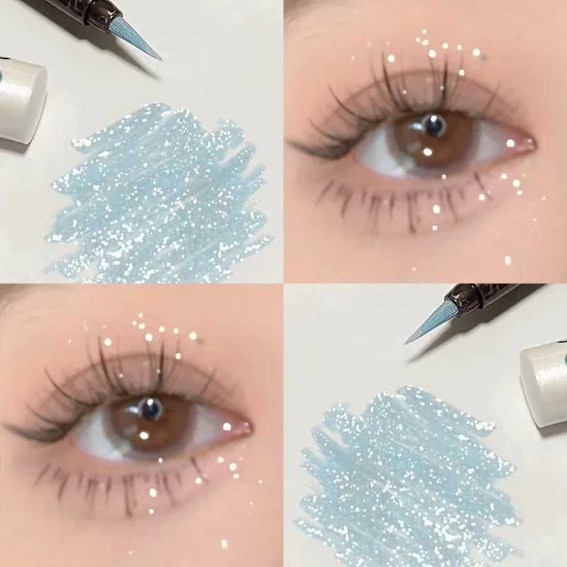 Glitter Lying Silkworm Pen Eye Makeup Highlight Brighten Lasting Water Proof Light Blue Pink Diamond High Gloss Colored Eyeliner Y240813