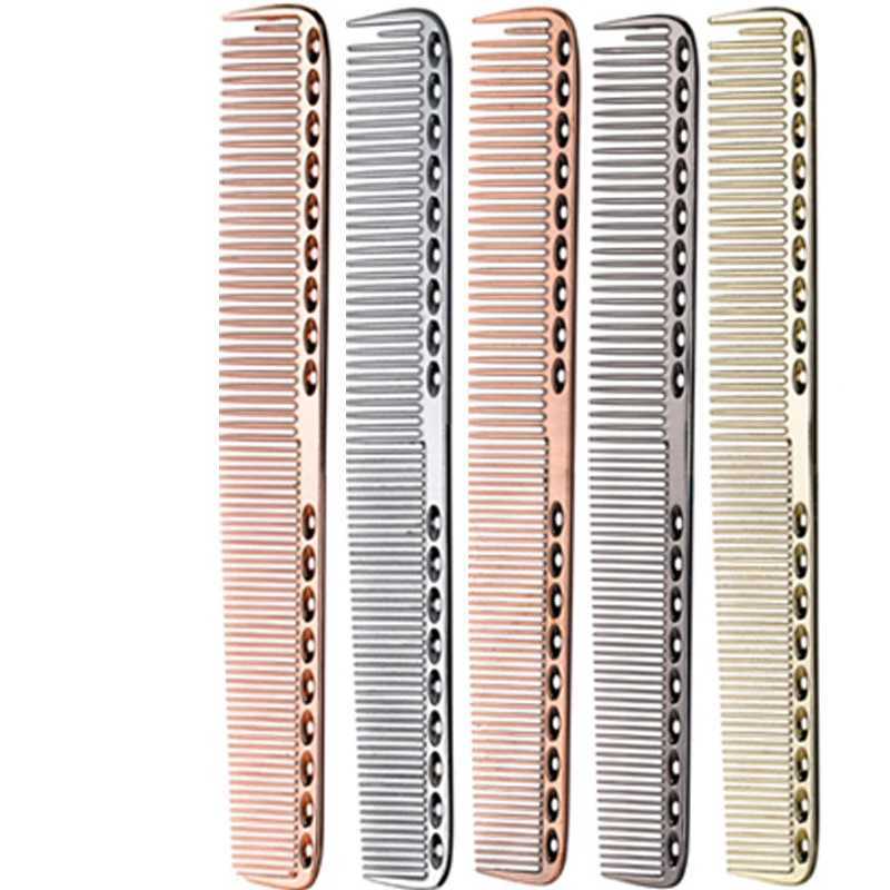 Hair combing fine cutting teeth stainless steel hair styling hair cutting space aluminum comb beauty salon tools W240813