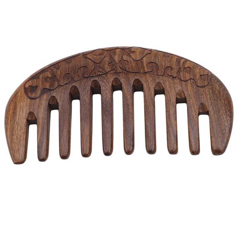 Wooden Bag Natural Black Gold Sandalwood Ultra Narrow Teeth Anti-Static Lice Beard Comb Hair Styg Tool W240813