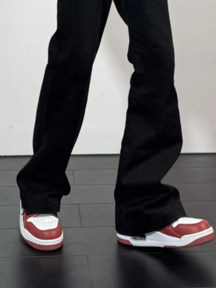 Flare Jeans Men American Slim Chic High Street Washed Hip Hop Denim Trousers All-match Harajuku Simple College Autumn Mopping 240814