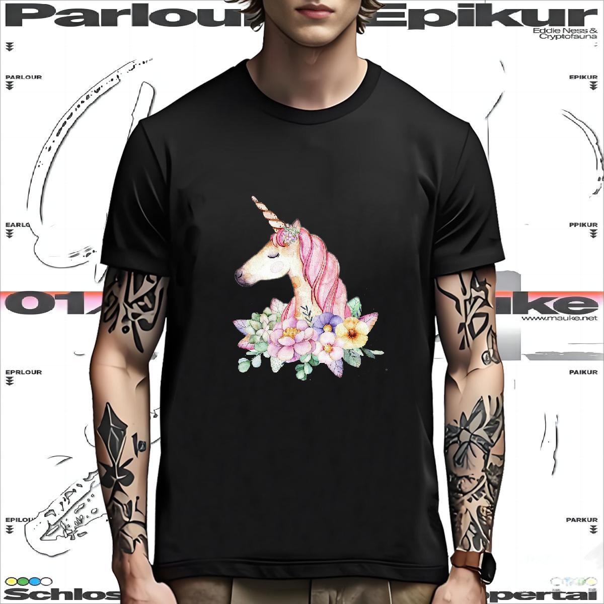 Popular T-Shirts for Men horse Breathable Short Sleeve Daily Outfit Oversized 230g Pure Cotton Men Tshirts Casual New Tee Shirt