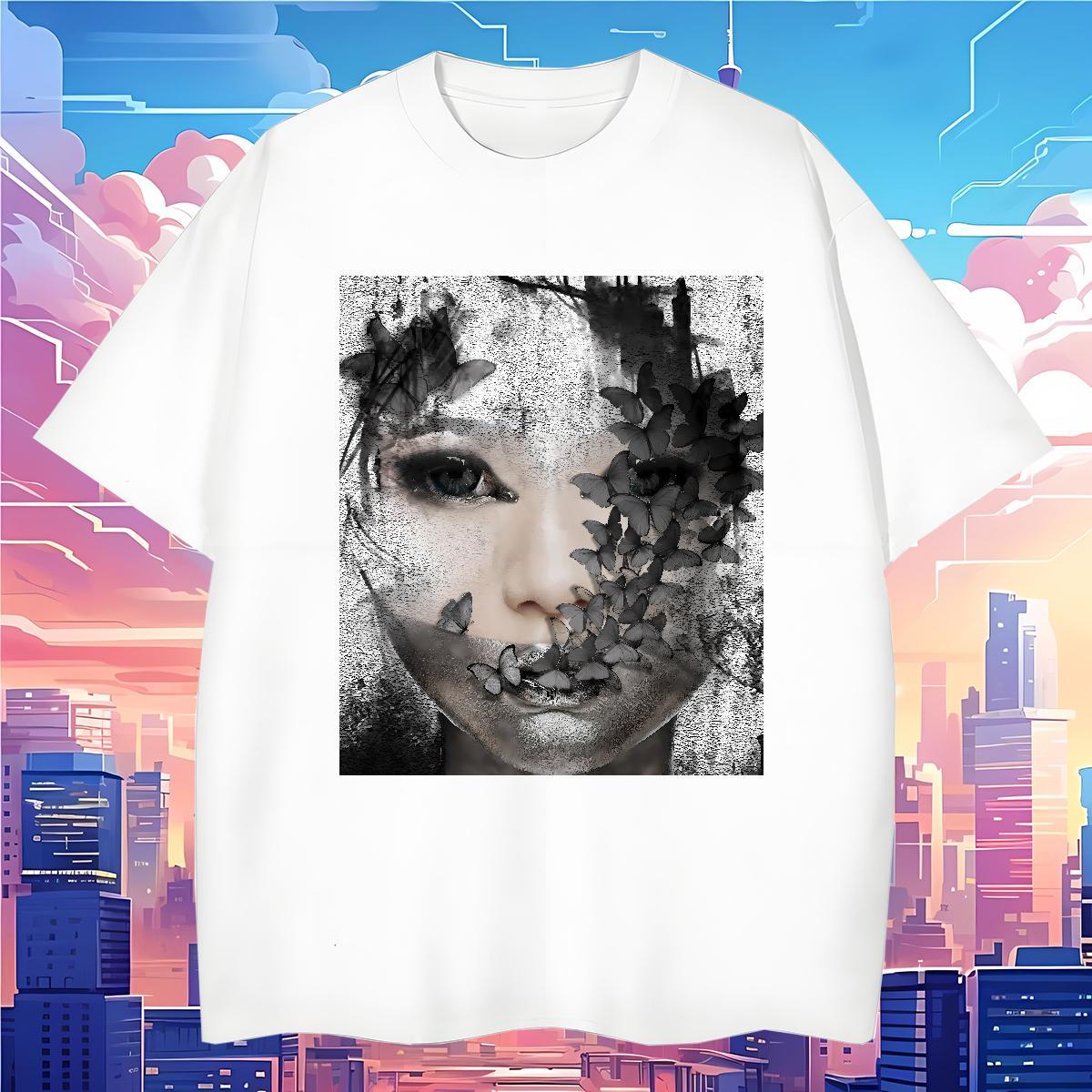 Men T Shirts 230g Pure Cotton flower Casual Beach Breathable Short Sleeve Graphic Men Tees 2024 DIY Unisex Tshirts