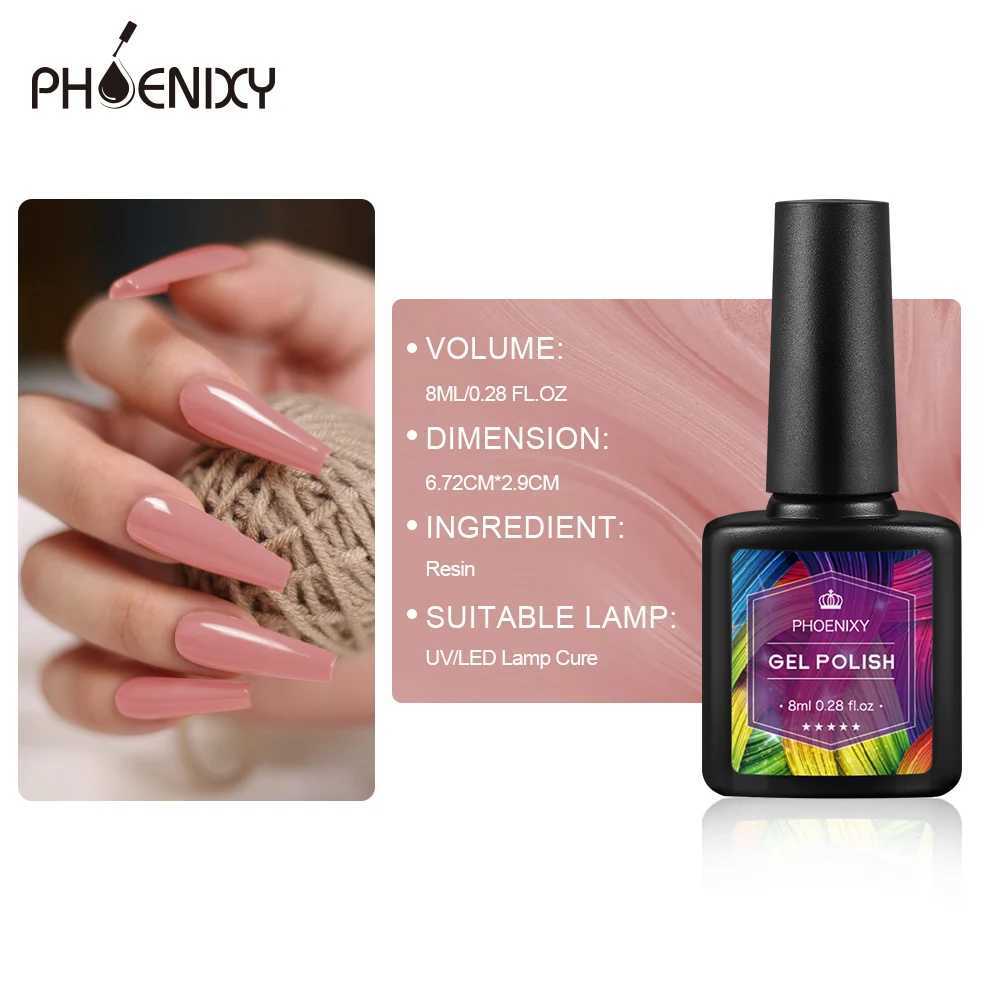 PHOENIXY 162 Colors 8ML Gel Nail Polish Hybrid UV Gel Varnish Semi Permanent Nail Art Design Soak Off LED UV Gel Nail VarnishesM240814