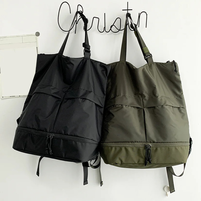 Unisex casual handbag womens and mens lightweight backpack solid student large capacity Rucksack nylon waterproof sports bag 240813