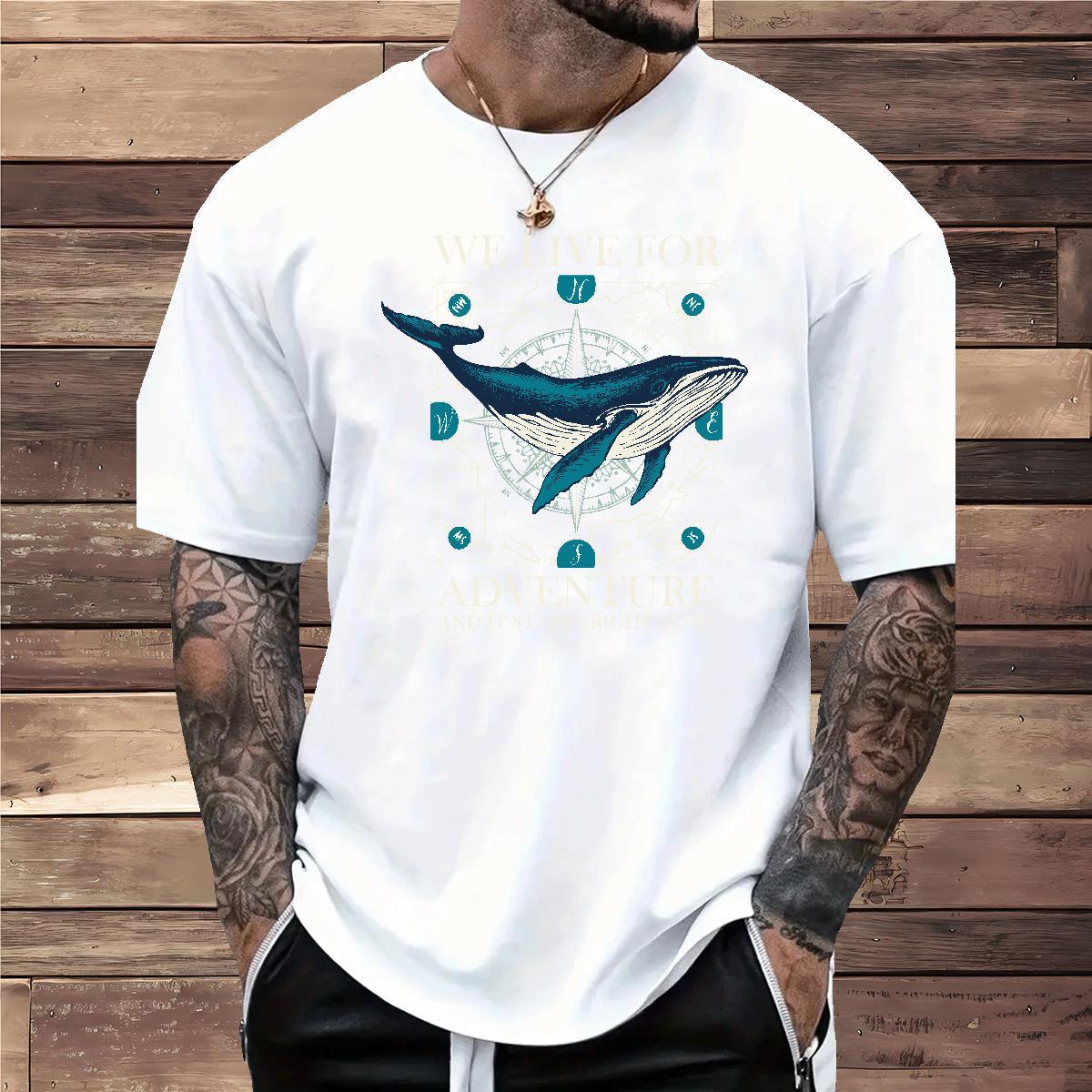T shirt 230g Cotton fish Home Outdoor Round Neck Short Sleeve Cartoon Print Tshirts 2024 Summer Popular Wear
