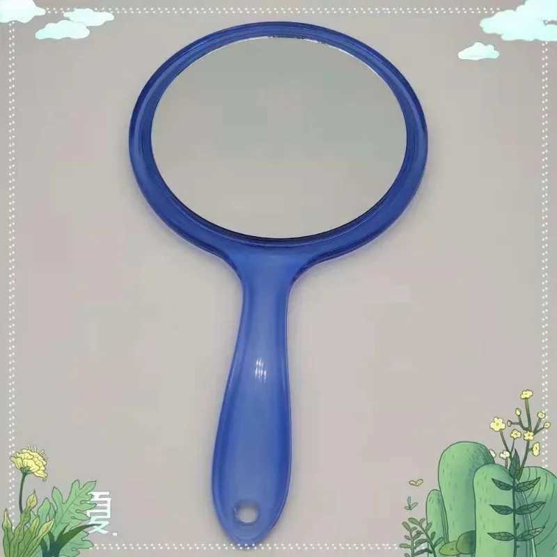 Double sided handheld mirror 3x magnifying glass transparent plastic handle circular mirror for eyelash extension beauty tool W240813