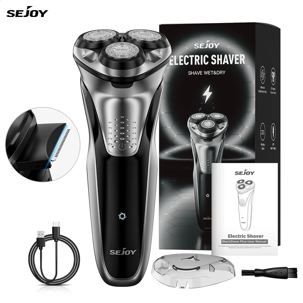 Sejoy Electric Shaver for Mens Electric Shaving Clipper Machine 3D Floating Wet Dry IPX7 Waterproof Beard Razor Beard Trimmer 240814