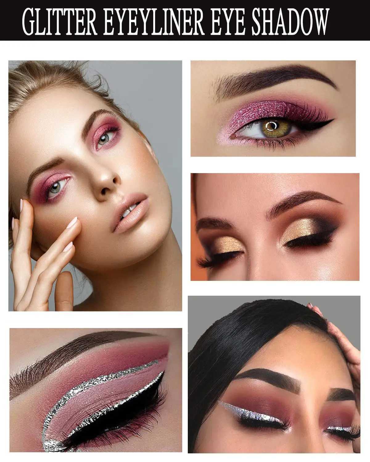 Makeup Set Liquid Glitter Eyeliner Metallic Shimmer Glitter Eyeshadow Long Lasting Waterproof Shimmer Eyeliner 10pcs Y240813