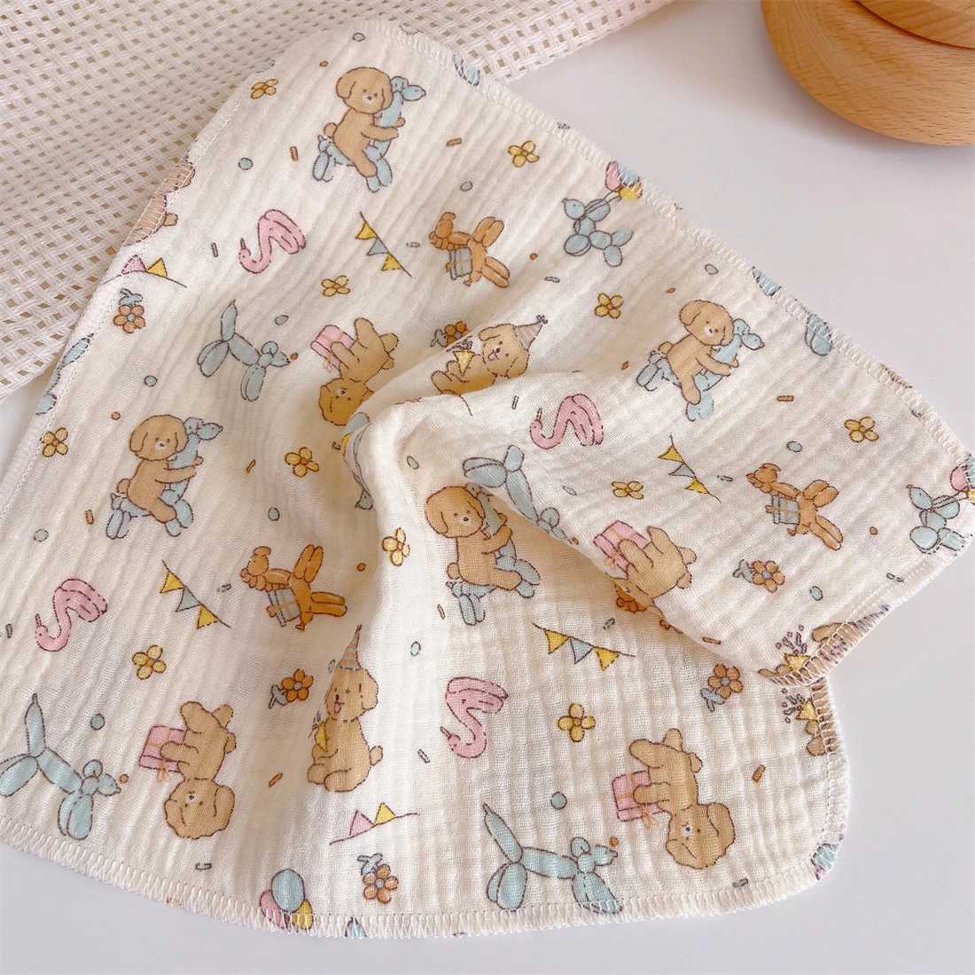 Bibs Burp Cloths New Cute Baby Cotton Gauze Feeding Saliva Towel Kerchief Soft Cartoon Burp Cloths Newborn Bib Bathing Towel for Boy Girl BibsL4812