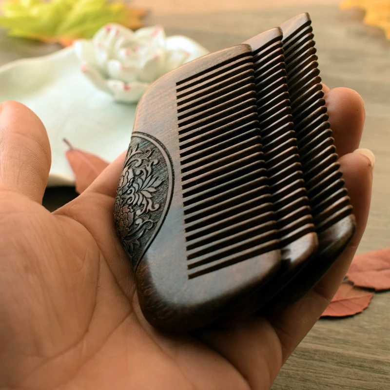 Home>Products>Black Gold Sandalwood>Ultra Narrow Toothed Wood Comb>Non Static Lice Beard Comb>Hair Styg W240813
