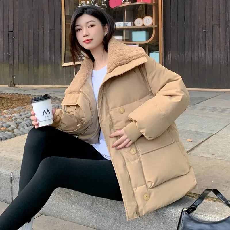 Winter Coat Women Parkas Snow Wear Coat Fashion Warm Female Cotton Padded Jackets Loose Puffer Parka Outerwear 240813