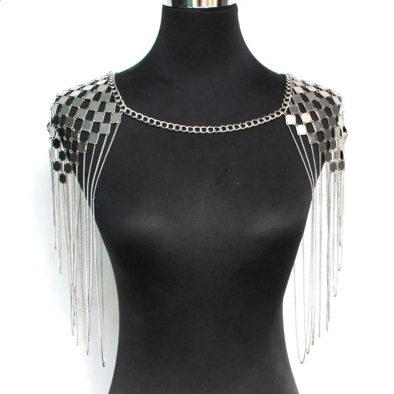 MANILAI Bohemian Punk Statement Necklaces Collar Shoulder Chain Long Pendant Sexy Body Jewelry 240813